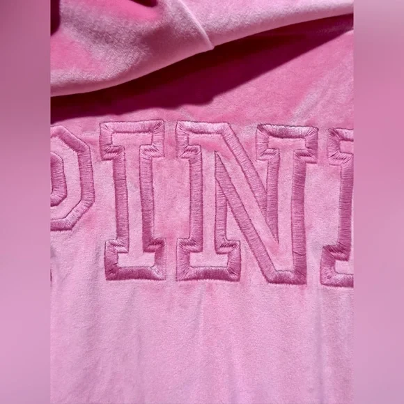 EUC PINK Brand Velour Pink Zip Yp Hoodie Sz XL - Picture 14 of 15